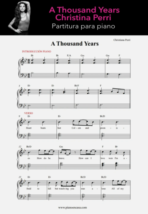 Partitura de a thousand years